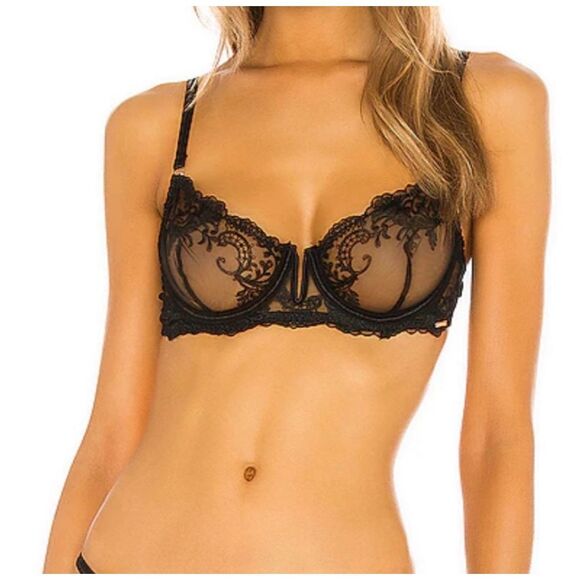 Bluebella NWT size 30A black Marseille lace bra underwire unlined - Picture 1 of 11